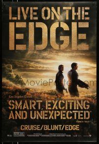 2c231 EDGE OF TOMORROW review style teaser DS 1sh '14 Tom Cruise & Emily Blunt, live on the edge!