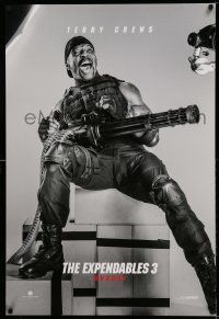 2c255 EXPENDABLES 3 teaser DS 1sh '14 cool image of laughing Terry Crews w/ huge minigun!