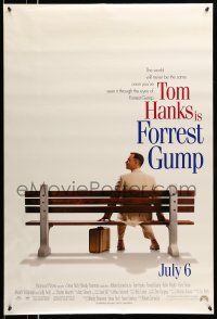2c282 FORREST GUMP DS advance 1sh '94 Tom Hanks sits on bench, Robert Zemeckis classic!
