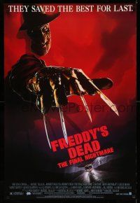 2c285 FREDDY'S DEAD 1sh '91 great art of Robert Englund as Freddy Krueger!