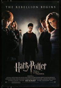 2c346 HARRY POTTER & THE ORDER OF THE PHOENIX advance DS 1sh '07 Daniel Radcliffe, Emma Watson!