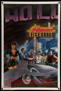 2c371 HOLLYWOOD VICE SQUAD 1sh '86 Leon Isaac Kennedy, It's a long way from Miami!