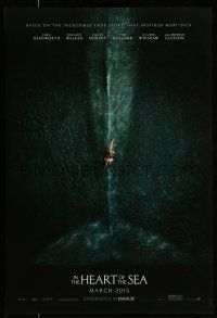 2c403 IN THE HEART OF THE SEA teaser DS 1sh '15 Ron Howard, cool image of ship over huge whale!