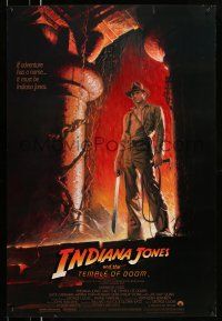2c413 INDIANA JONES & THE TEMPLE OF DOOM 1sh '84 adventure is Ford's name, Bruce Wolfe art!