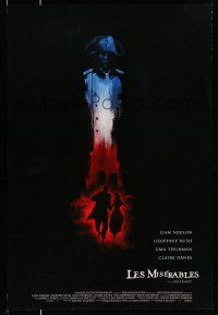 2c476 LES MISERABLES DS 1sh '98 Liam Neeson, Uma Thurman, cool red, white & blue art!