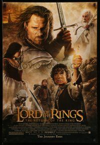 2c489 LORD OF THE RINGS: THE RETURN OF THE KING advance DS 1sh '03 Jackson, cast montage!