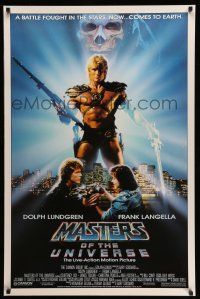 2c514 MASTERS OF THE UNIVERSE 1sh '87 great photo image of Dolph Lundgren as He-Man!