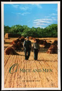 2c581 OF MICE & MEN teaser 1sh '92 Gary Sinise & John Malkovich in John Steinbeck's classic!