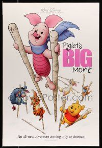 2c600 PIGLET'S BIG MOVIE int'l advance DS 1sh '03 Winnie the Pooh, Tigger & more on stilts!