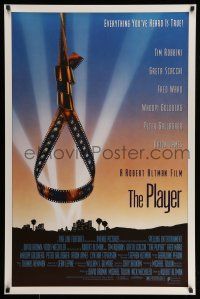 2c607 PLAYER 1sh '92 Robert Altman, Tim Robbins, great image of noose made of film!