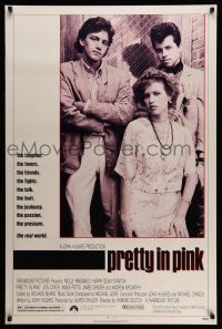 2c611 PRETTY IN PINK 1sh '86 great portrait of Molly Ringwald, Andrew McCarthy & Jon Cryer!
