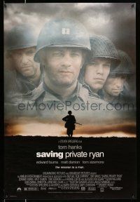 2c672 SAVING PRIVATE RYAN 1sh '98 Spielberg, cast image of Tom Hanks, Tom Sizemore, Matt Damon!