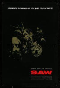 2c674 SAW DS 1sh '04 Cary Elwes, Danny Glover, Monica Potter, gory serial killer horror!