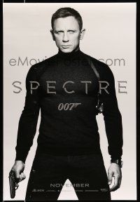 2c710 SPECTRE teaser DS 1sh '15 cool image of Daniel Craig as James Bond 007 with gun!