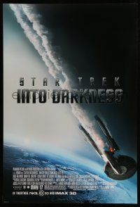 2c719 STAR TREK INTO DARKNESS advance DS 1sh '13 Peter Weller, cool image of crashing starship!