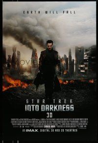 2c718 STAR TREK INTO DARKNESS advance DS 1sh '13 Benedict Cumberbatch as Khan, Earth Will Fall!