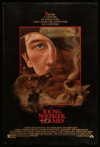 2c847 YOUNG SHERLOCK HOLMES 1sh '85 Steven Spielberg, Nicholas Rowe, really cool detective art!