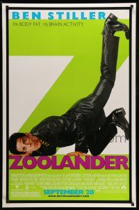 2c850 ZOOLANDER advance DS 1sh '01 Ben Stiller, 3 percent body fat, 1 percent brain activity!