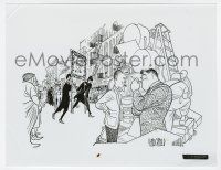 2d0946 AL HIRSCHFELD signed 8x10 REPRO still '90s great artwork of filming on a city street!