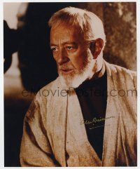 2d0670 ALEC GUINNESS signed color 8x10 REPRO still '90s portrait as Obi-Wan Kenobi from Star Wars!
