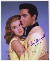 2d0678 ANN-MARGRET signed color 8x10 REPRO still '80s embracing Elvis Presley in Viva Las Vegas!