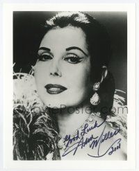 2d0955 ANN MILLER signed 8x10 REPRO still '01 the beautiful dancer wearing jewelry & feather boa!