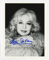 2d0956 ANN SOTHERN signed 8x10 REPRO still '90 wonderful close portrait wearing feathery outfit!