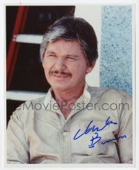 2d0715 CHARLES BRONSON signed color 8x10 REPRO still '90s great close portrait of the tough guy!