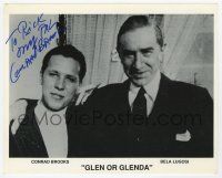 2d0998 CONRAD BROOKS signed 8x10 REPRO still '90s image with Bela Lugosi from Glen or Glenda!
