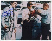 2d0728 DAVID HEDISON signed color 8x10 REPRO still '90s who's standing by Roger Moore!