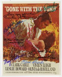 2d0763 GONE WITH THE WIND signed color 8x10 REPRO still '80s by EIGHT original cast members!
