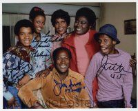 2d0764 GOOD TIMES signed color 8x10 REPRO still '74 by Jimmie Walker, Stanis, Carter & Amos!