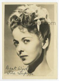 2d0124 IDA LUPINO signed deluxe 5x7 still '45 great head & shoulders portrait of the pretty star!