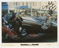 2d0445 JACKIE GLEASON signed 8x10 mini LC '77 great scene from Smokey and the Bandit!