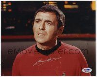 2d0774 JAMES DOOHAN signed color 8x10 REPRO still '80s head & shoulders c/u as Scotty from Star Trek