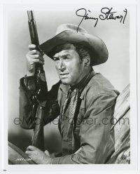 2d1044 JAMES STEWART signed 8x10 REPRO still '80s close up with rifle in Winchester '73!