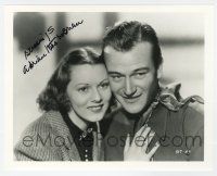 2d1090 LORNA GRAY signed 8x10 REPRO still '80s as Adrian Booth, w/John Wayne from Red River Range!