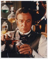 2d0847 MICHAEL CAINE signed color 8x10 REPRO still '80s as Sherlock Holmes from Without a Clue!