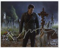 2d0865 NICOLAS CAGE signed color 8x10 REPRO still '00s cool c/u in graveyard from Ghost Rider!
