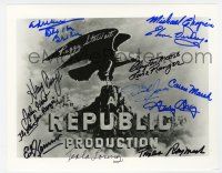 2d1124 REPUBLIC PICTURES signed 8x10 REPRO still '80s Lone Ranger's Clayton Moore & John Hart + 11!