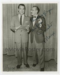 2d1175 YOU BET YOUR LIFE signed 8x10 REPRO still '51 by BOTH Groucho Marx AND George Fenneman!