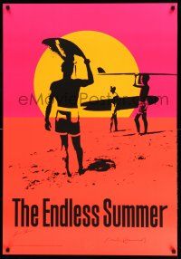 2d0002 ENDLESS SUMMER signed 27x39 commercial poster '13 by Bruce Brown AND John Van Hamersveld