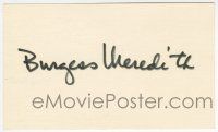 2d0408 BURGESS MEREDITH signed 3x5 index card '80s it can be framed with a vintage or repro still!