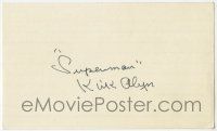 2d0412 KIRK ALYN signed 3x5 index card '80s it can be framed & displayed with a repro still!
