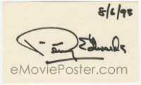 2d0415 PENNY EDWARDS signed 3x5 index card '93 it can be framed with a vintage or repro still!