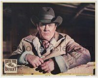 2d0059 BITE THE BULLET signed LC #2 '75 by Ben Johnson, great close up wearing cowboy hat & coat!