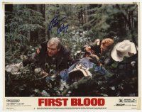 2d0067 FIRST BLOOD signed LC #7 '82 by Brian Dennehy, who's on the ground in the woods!