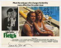 2d0070 FLETCH signed LC '85 by BOTH Chevy Chase AND Dana Wheeler, sitting by swimming pool!