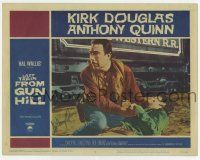 2d0085 LAST TRAIN FROM GUN HILL signed LC #2 '59 by Anthony Quinn, great close up with wounded guy!