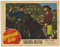 2d0096 RENEGADE GIRL signed LC #2 '46 by Ann Savage, who's pointing her gun at at Alan Curtis!